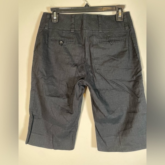 Robert Rodriguez Womens 4 Linen Blend Long Bermuda Capri Shorts Blk Inseam 12” - Picture 6 of 10